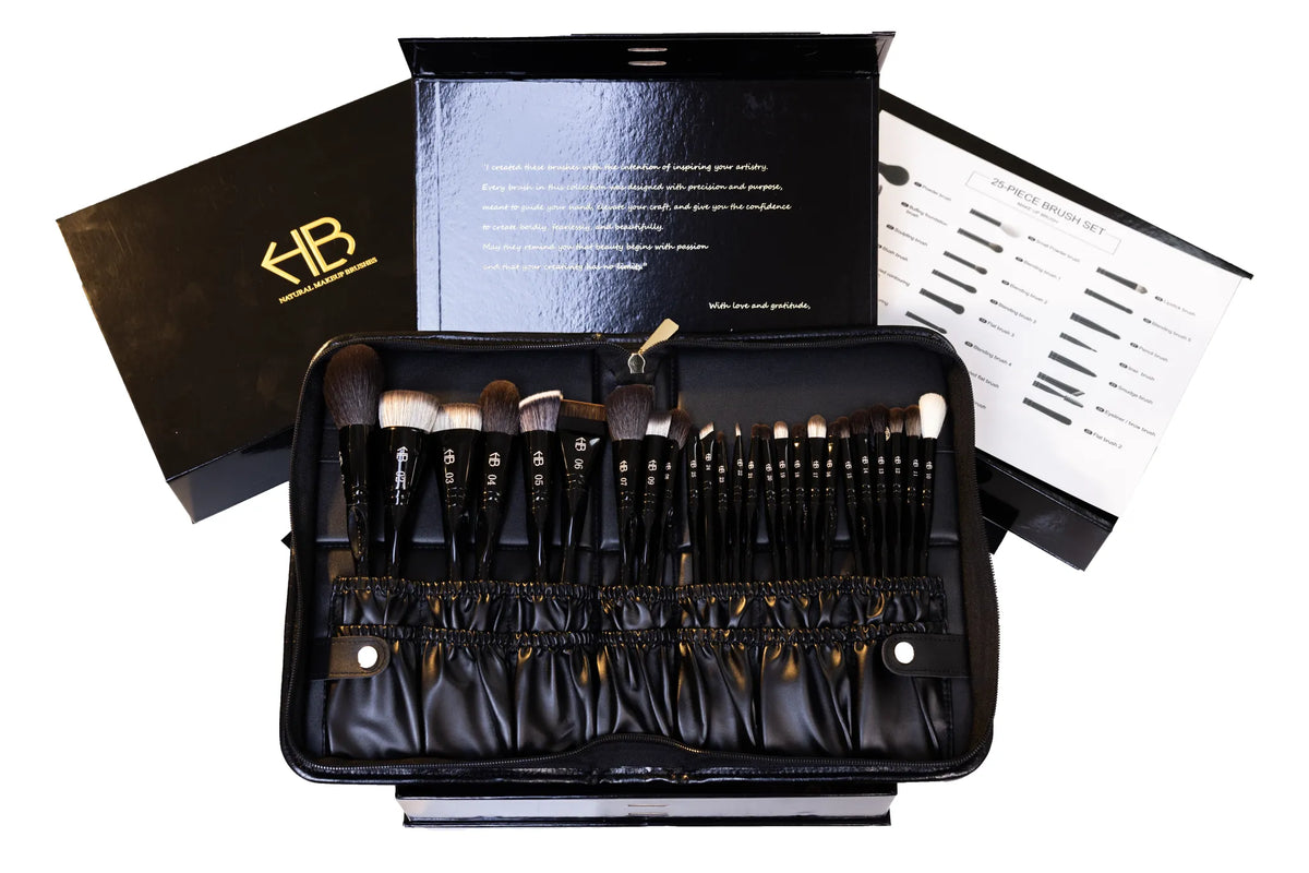 Natural Makeup Brushes – 25 Piece Set