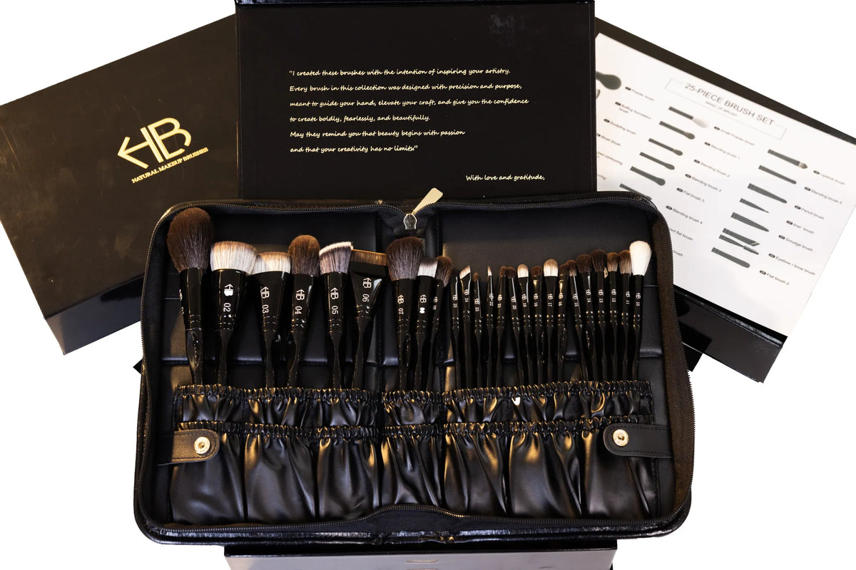 Natural Makeup Brushes – 25 Piece Set